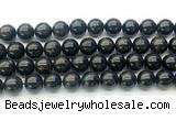 CAE324 15.5 inches 12mm round astrophyllite gemstone beads