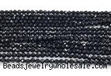CON120 15.5 inches 2mm faceted round black onyx gemstone beads