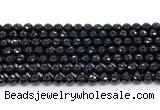 CON123 15.5 inches 5mm faceted round black onyx gemstone beads