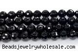 CON128 15.5 inches 14mm faceted round black onyx gemstone beads