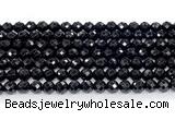 CON130 15.5 inches 5mm faceted round black onyx gemstone beads