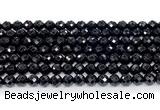 CON131 15.5 inches 6mm faceted round black onyx gemstone beads