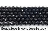 CON132 15.5 inches 8mm faceted round black onyx gemstone beads