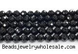 CON133 15.5 inches 10mm faceted round black onyx gemstone beads