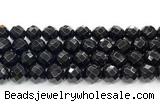 CON134 15.5 inches 12mm faceted round black onyx gemstone beads