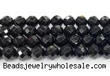 CON135 15.5 inches 14mm faceted round black onyx gemstone beads