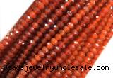 AGBS07 15 inches 4*6mm faceted rondelle red agate beads wholesale
