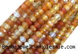 AGBS14 15 inches 6*10mm faceted rondelle red agate beads wholesale
