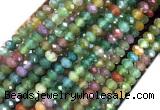 AGBS16 15 inches 4*6mm faceted rondelle indian agate beads wholesale