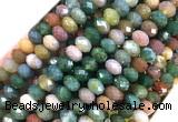 AGBS18 15 inches 6*10mm faceted rondelle indian agate beads wholesale
