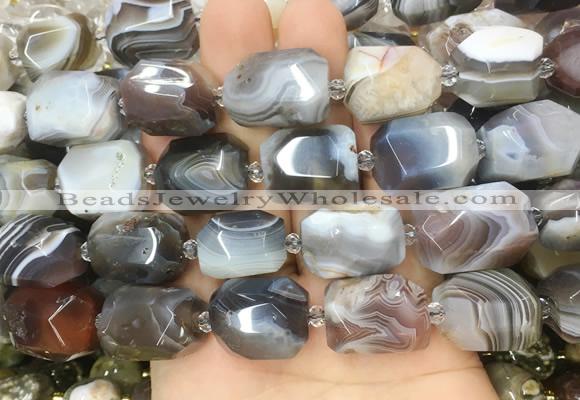 AGBS236 15 inches 13*18mm - 15*20mm faceted nuggets botswana agate beads