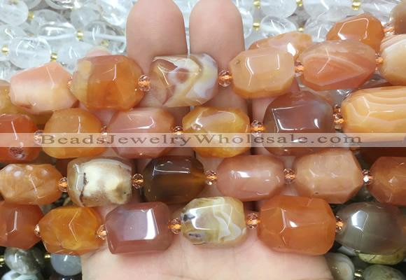 AGBS239 15 inches 13*18mm - 15*20mm faceted nuggets red botswana agate beads