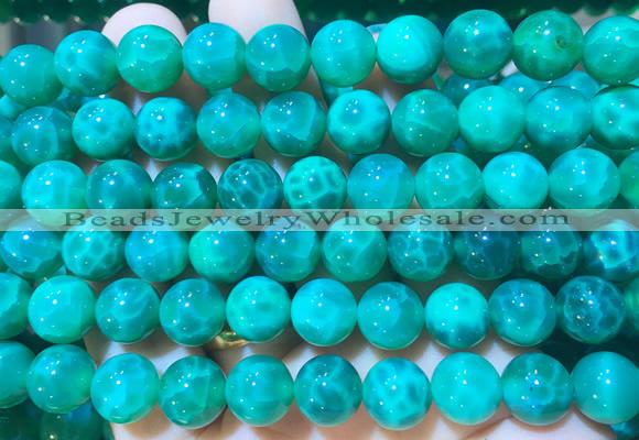 AGBS381 15 inches 10mm round green dragon veins agate beads wholesale