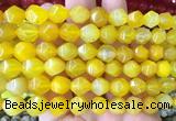 AGBS411 15 inches 10mm faceted nuggets agate gemstone beads wholesale