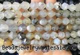 AGBS414 15 inches 10mm faceted nuggets agate gemstone beads wholesale