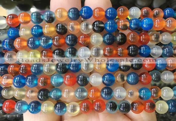 AGBS418 15 inches 6mm faceted round sugar heart agate beads wholesale