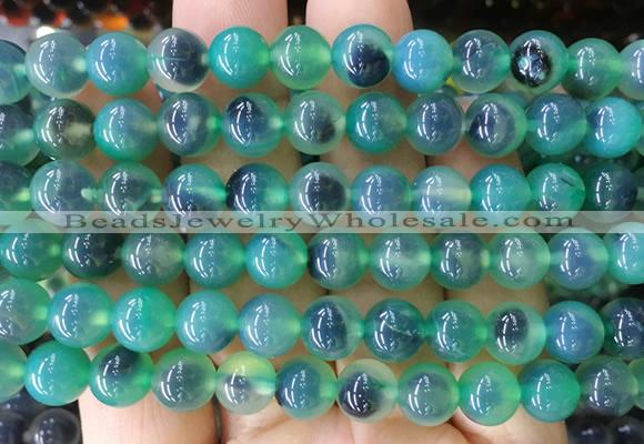 AGBS426 15 inches 8mm faceted round sugar heart agate beads wholesale