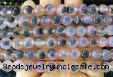 AGBS427 15 inches 8mm faceted round sugar heart agate beads wholesale