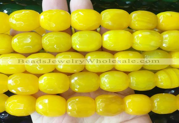 AGBS432 15 inches 13*18mm faceted drum agate beads wholesale