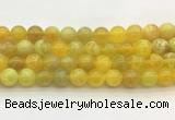 AGBS74 15 inches 8mm round yellow fire agate beads wholesale