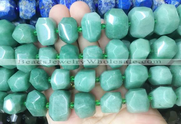 AJBS01 15 inches 12*16mm - 13*18mm faceted nuggets green aventurine beads