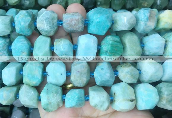 AMBS15 15 inches 12*16mm - 13*18mm faceted nuggets amazonite beads