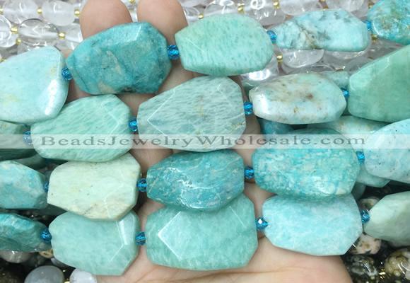 AMBS18 15 inches 18*25mm - 22*30mm faceted freeform amazonite beads