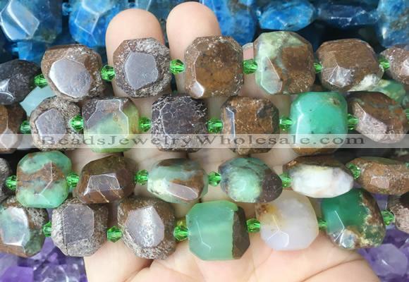 AUBS01 15 inches 12*14mm - 14*16mm faceted freeform Australia chrysoprase beads