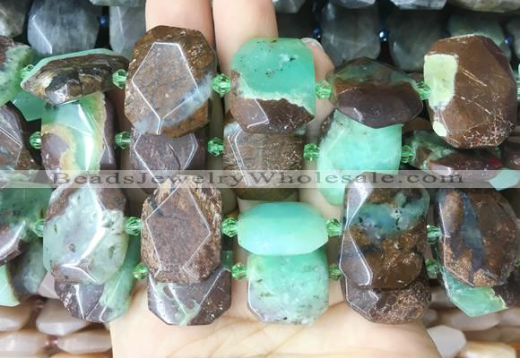 AUBS02 15 inches 15*20mm - 18*25mm faceted freeform Australia chrysoprase beads