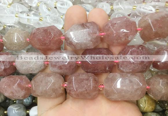 BQBS03 15 inches 13*18mm - 15*20mm faceted nuggets red strawberry quartz beads