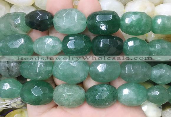 BQBS06 15 inches 12*16mm - 13*18mm faceted nuggets green strawberry quartz beads