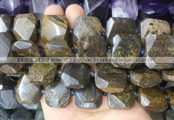 BZBS01 15 inches 15*20mm - 18*25mm faceted freeform bronzite beads