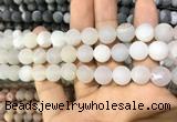 CAA1430 15.5 inches 12mm round matte druzy agate beads