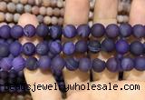 CAA1436 15.5 inches 12mm round matte druzy agate beads