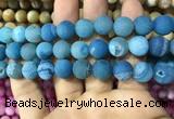 CAA1453 15.5 inches 14mm round matte druzy agate beads