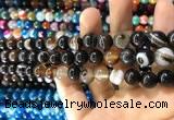 CAA1539 15.5 inches 10mm round banded agate beads wholesale