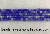 CAA1940 15.5 inches 4mm round banded agate gemstone beads