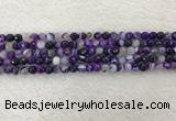 CAA2211 15.5 inches 4mm faceted round banded agate beads
