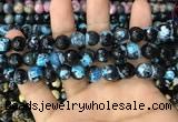 CAA3088 15 inches 10mm faceted round fire crackle agate beads wholesale