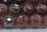 CAA3510 15.5 inches 8mm faceted round AB-color fire agate beads