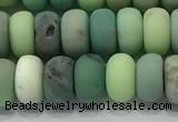 CAA3523 15.5 inches 5*8mm rondelle matte grass agate beads wholesale