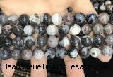 CAA3594 15.5 inches 10mm round black zebra agate beads wholesale