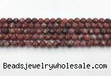 CAA3628 15.5 inches 4mm faceted round Portuguese agate beads