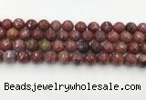 CAA3630 15.5 inches 8mm faceted round Portuguese agate beads