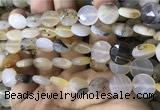 CAA3831 15.5 inches 12mm faceted coin montana agate beads