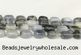 CAA4395 15.5 inches 15*20mm flat teardrop gray agate beads