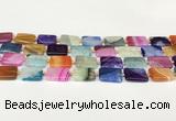 CAA4424 15.5 inches 13*18mm rectangle agate druzy geode beads