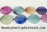 CAA4431 15.5 inches 35mm flat round agate druzy geode beads