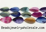 CAA4432 15.5 inches 25*35mm flat teardrop agate druzy geode beads