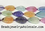 CAA4438 15.5 inches 25*35mm flat teardrop agate druzy geode beads